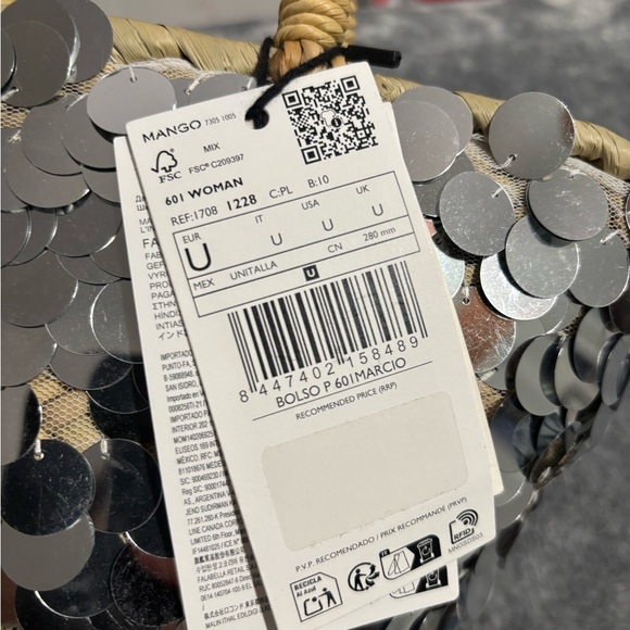 Mango Silver Sequin Tote Bag - Picture 3 of 5